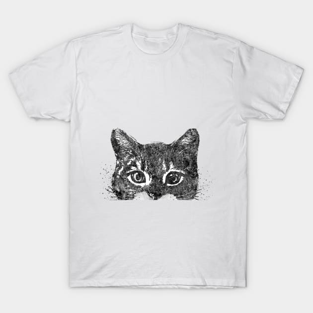 Peeking cat t shirt cheap